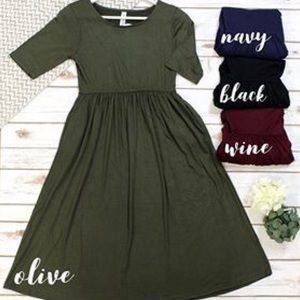 Navy Babydoll dress with pockets